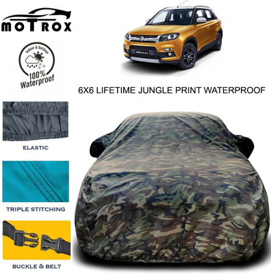 MoTRoX Car Cover For Maruti Suzuki Vitara Brezza (With Mirror Pockets)(Green)