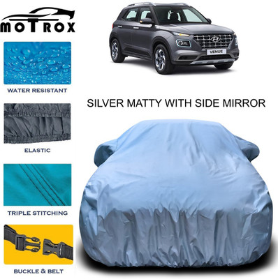 MoTRoX Car Cover For Hyundai Venue (With Mirror Pockets)(Silver)