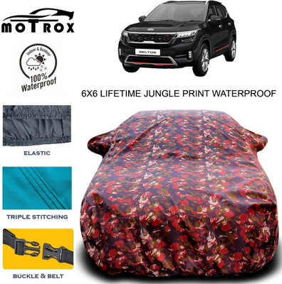MoTRoX Car Cover For Kia SELTOS (With Mirror Pockets)(Green)