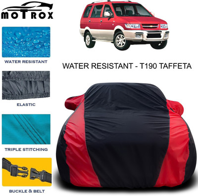 MoTRoX Car Cover For Chevrolet Tavera (With Mirror Pockets)(Red)