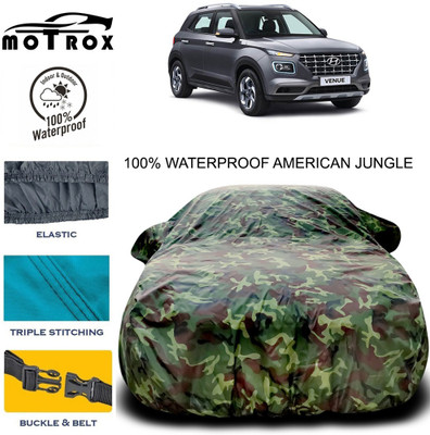 MoTRoX Car Cover For Hyundai Venue (With Mirror Pockets)(Green)