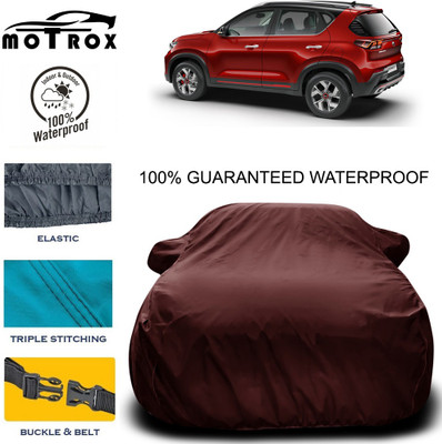 MoTRoX Car Cover For Kia Sonet (With Mirror Pockets)(Maroon)