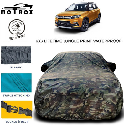 MoTRoX Car Cover For Maruti Suzuki Vitara Brezza (With Mirror Pockets)(Green)