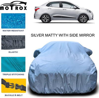 MoTRoX Car Cover For Hyundai Xcent (With Mirror Pockets)(Silver)
