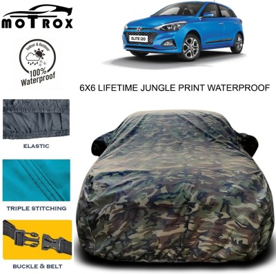 MoTRoX Car Cover For Hyundai Elite i20 (With Mirror Pockets)(Green)