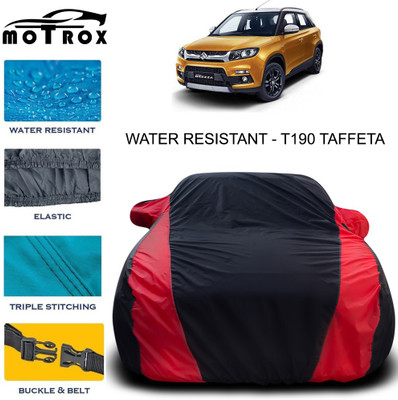 MoTRoX Car Cover For Maruti Suzuki Vitara Brezza (With Mirror Pockets)(Red)