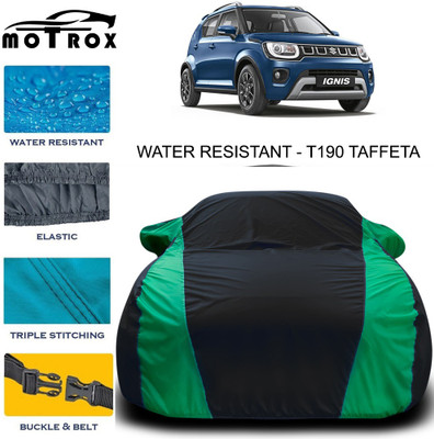 MoTRoX Car Cover For Maruti Suzuki Ignis (With Mirror Pockets)(Green)