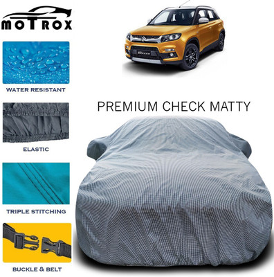 MoTRoX Car Cover For Maruti Suzuki Vitara Brezza (With Mirror Pockets)(Grey)