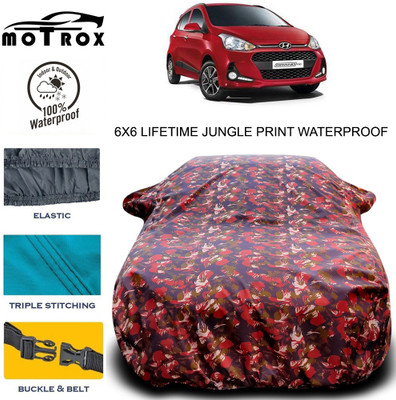 MoTRoX Car Cover For Hyundai Grand i10 (With Mirror Pockets)(Green)