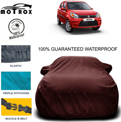 MoTRoX Car Cover For Maruti Suzuki Alto 800 (With Mirror Pockets)(Maroon)