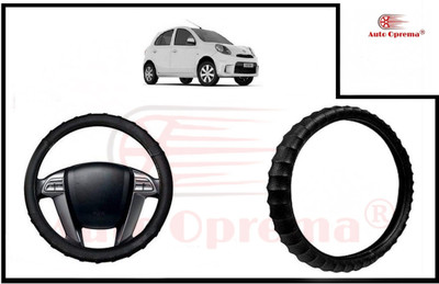 Auto Oprema Steering Cover For Nissan Micra(Black, Leatherite)