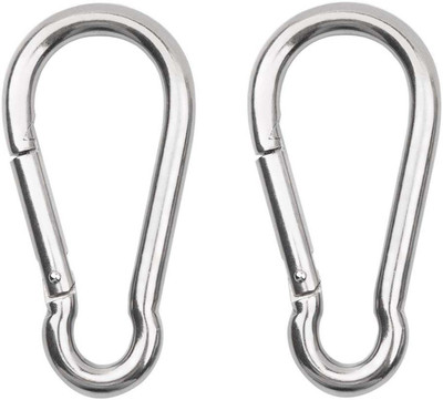 Fitness Guru Stainless Steel Spring Snap Hook Carabiner Locking Carabiner(Silver)
