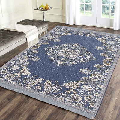 TruewalleT Grey Chenille Carpet(5 cm,  X 7 cm, Rectangle)