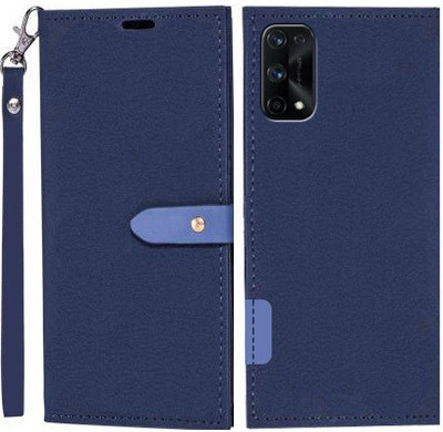 Krofty Flip Cover for Realme X7 Pro(Blue, Cases with Holder, Pack of: 1)