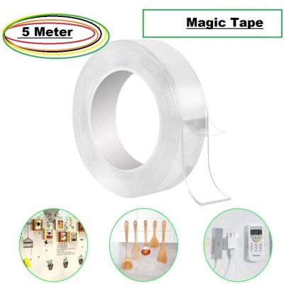 Ikshu Double Sided Adhesive Silicon Tape, Transparent Adhesive Heavy Duty Double Sided (Manual)(Set of 1, Transparent)