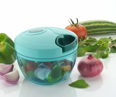 RUJAL ENTERPRISE New Handy Plastic Chopper The chopper has 3 sharp stainless steel blades that cut through vegetables easily. The number of pulls determine the size of the cuts. Vegetable & Fruit Chopper(1)