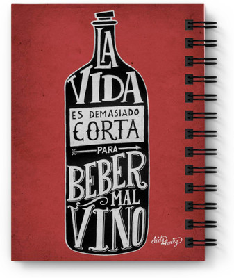 DI-KRAFT Handcrafted Cardbord Diary A5 Diary Unruled 160 Pages(Red)