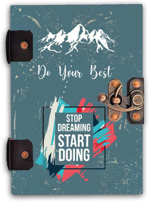 DI-KRAFT Quote Printed Designer Cardboard Notebook 120GSM (7*5Inch) For Office & Home use A5 Diary Unruled 200 Pages(Blue)