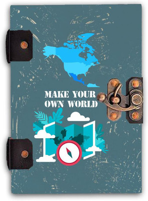 DI-KRAFT Handcrafted Cardbord Diary A5 Diary Unruled 160 Pages(Blue)