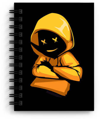 DI-KRAFT Handcrafted Cardbord Diary A5 Diary Unruled 160 Pages(Yellow and Black)
