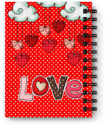 DI-KRAFT Handcrafted Cardbord Diary A5 Diary Unruled 160 Pages(Red)