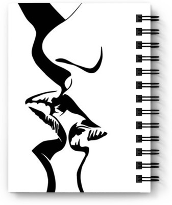 DI-KRAFT Handcrafted Cardbord Diary A5 Diary Unruled 160 Pages(Black and White)