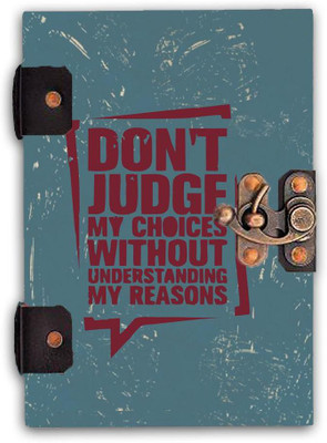 DI-KRAFT Handcrafted Cardbord Diary A5 Diary Unruled 160 Pages(Blue)