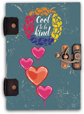 DI-KRAFT Handcrafted Cardbord Diary A5 Diary Unruled 160 Pages(Blue)