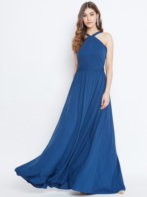 Berrylush Women Maxi Blue Dress