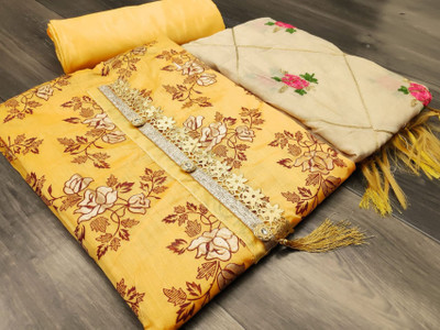 Kimisha Chanderi Floral Print Salwar Suit Material