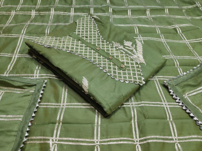 Kimisha Chanderi Checkered Salwar Suit Material