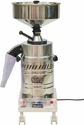 Natraj Aatamaker Shakti Stone Atta Chakki Domestic Flour mill Ghar Ghanti, Atta Maker, Atta Chaki for All types of Grains and Masalas 128 Model Stainless Steel, 1 HP, Silver Flourmill Shakti Stone Round Domestic Flourmill Aata Maker (Motor-1 HP, Silver) Flourmill