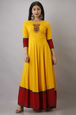 Sadashiv Creation Anarkali Gown(Yellow)