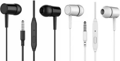 THE MOBILE POINT in4Tech in-Ear Wired Headphone with 3.5 Jack and in-line Mic Wired Headset(White, Black, In the Ear)