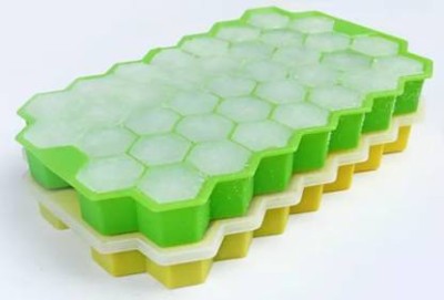 Orrda Yellow, Green Silicone Ice Cube Tray(Pack of2)