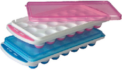 JOYO Popup Ice Tray Multicolor Plastic Ice Cube Tray(Pack of2)