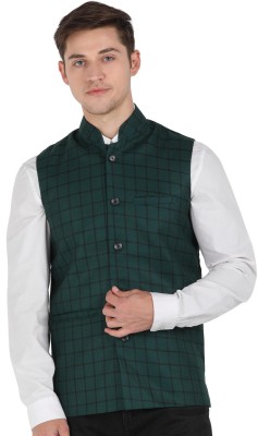 Essentiele Sleeveless Checkered Men Jacket