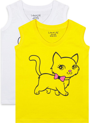 Biffy and Luffy Boys Printed Cotton Blend Regular T Shirt(Yellow, Pack of 2)