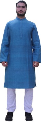 macmonte Men Solid Straight Kurta(Blue)