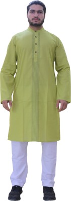 macmonte Men Solid Straight Kurta(Light Green)