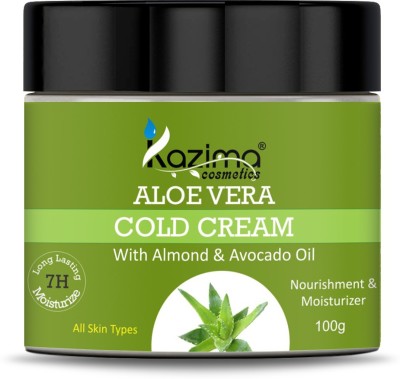 KAZIMA ALOE VERA COLD CREAM (100g) with Almond & Avocado Oil For Nourishment & Moisturizer Skin(100 g)