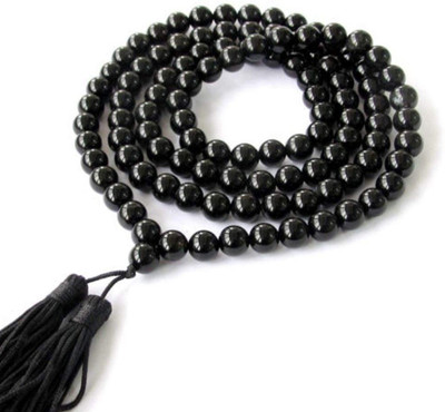 RATAN BAZAAR Black Hakik Mala Natural Agate Beads Certified Astrological and Fashionable for Unisex Agate Stone Chain