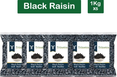 Trinetra Best Quality Kali Kishmish (Seedless Black Raisin)-1Kg (Pack Of 5) Raisins(5 x 1000 g)