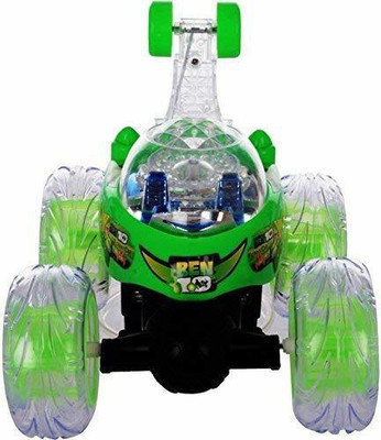 Mahi Zone Rechargeable Remote Control Twisting Stunt Car with 360 Degrees Rotation N46(Green)