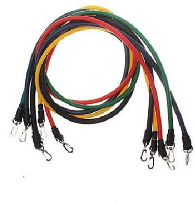 Khodalraj Enterprise 11 PC Latex Resistance Band Strength Training Bands Tube Set for Fitness Resistance Tube(Multicolor)