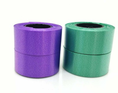 CHIKLIT ENTERPRISE Party Balloon Plastic Curling Ribbon (Width : 1 inch, Length : 10 mtr Each) (Pack of 6 pcs) (3 Dark Green & 3 Purple) Green, Purple PP (Polypropylene) Ribbon(Pack of 6)