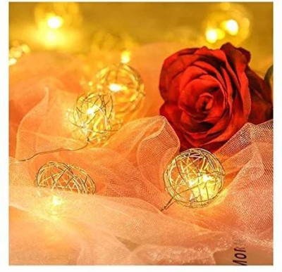 Glimmer Lightings 15 LEDs 3 m Gold Steady String Rice Lights(Pack of 1)