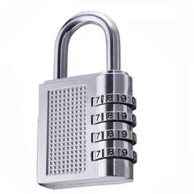 Hardbrixx Resettable Combination 4 Digit Number Travel Luggage Password Lock For Home Office Padlock Safety Lock(Silver)
