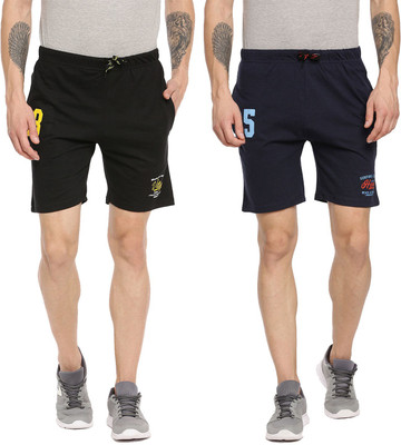 ARDEUR Printed Men Black, Grey Basic Shorts