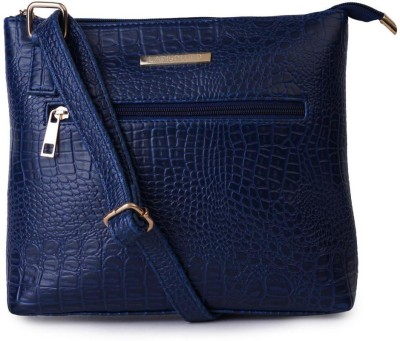 LAPIS O LUPO Blue Sling Bag Women Croco Sling Bag (LLSL0015CBL Blue)